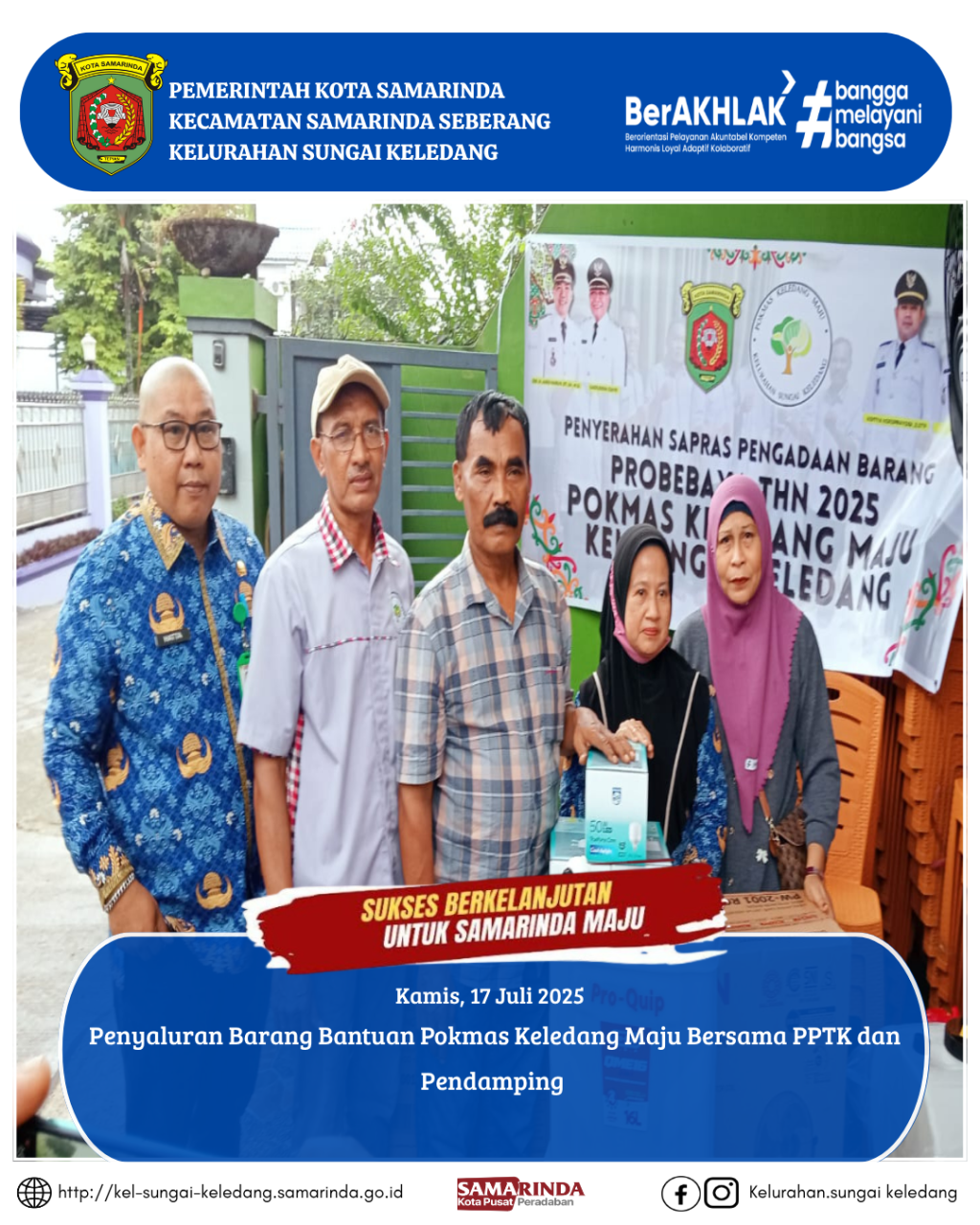 Penyaluran Barang Bantuan Pokmas Keledang Maju Bersama PPTK dan Pendamping