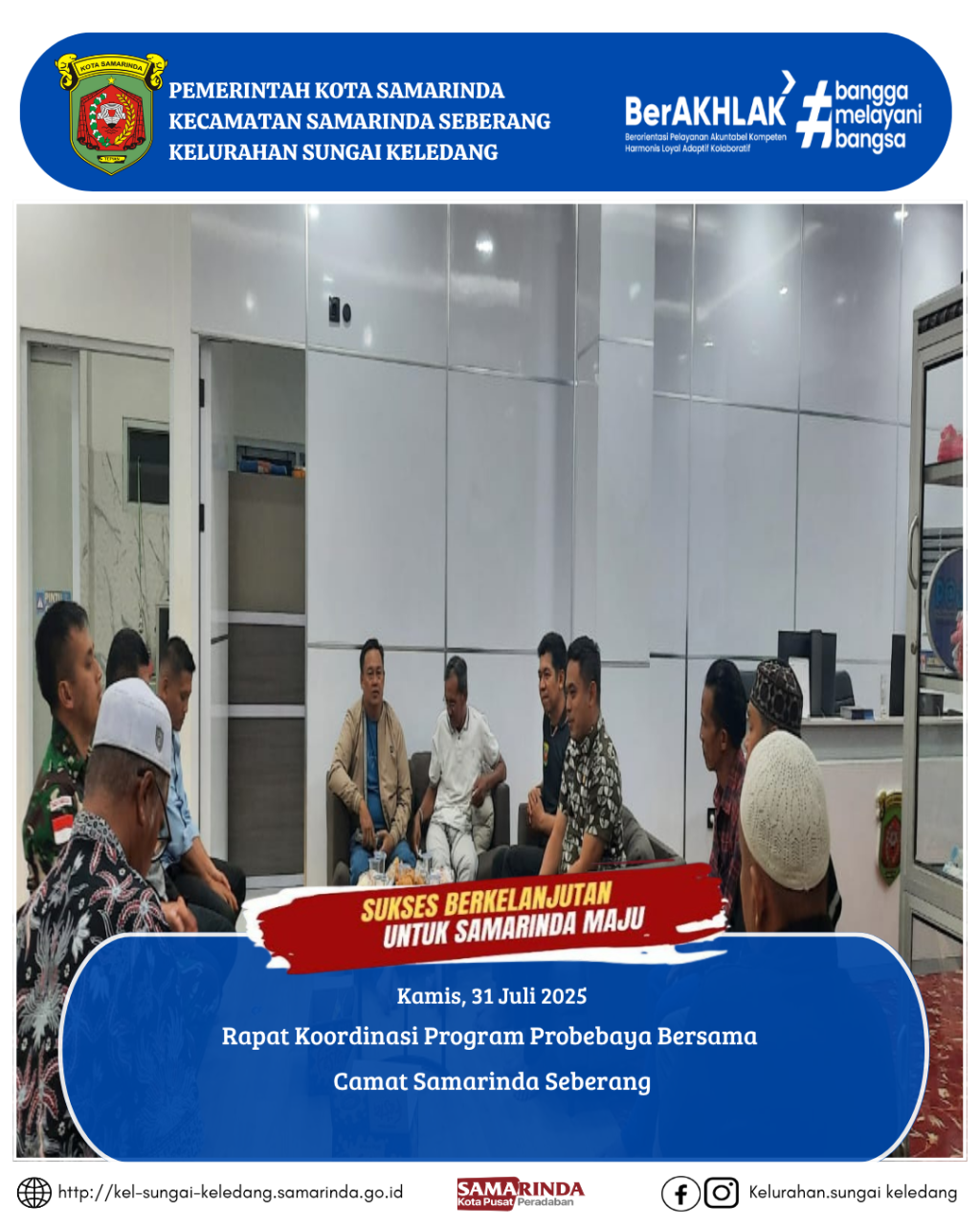 Rapat Koordinasi Program Probebaya Bersama Camat Samarinda Seberang