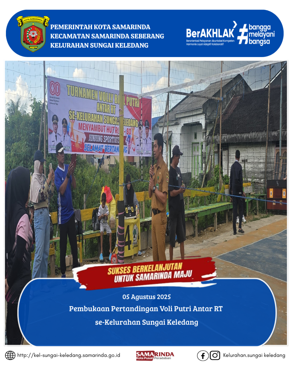 Pembukaan Pertandingan Voli Putri Antar RT se-Kelurahan Sungai Keledang