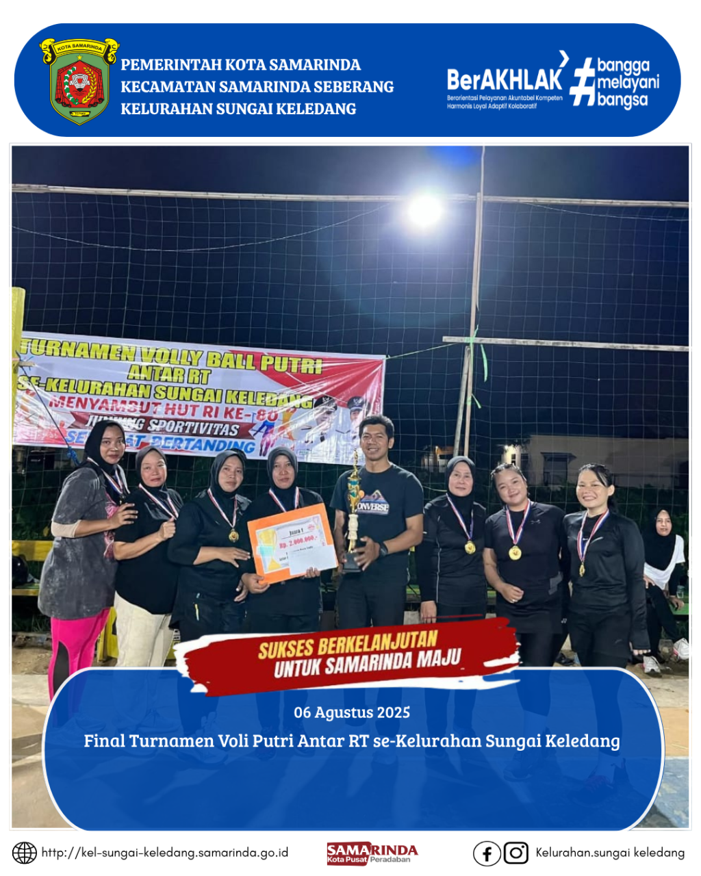 Final Turnamen Voli Putri Antar RT se-Kelurahan Sungai Keledang