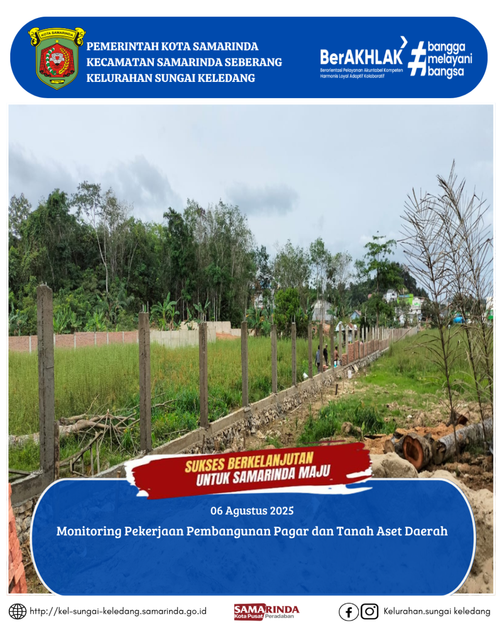 Monitoring Pekerjaan Pembangunan Pagar dan Tanah Aset Daerah