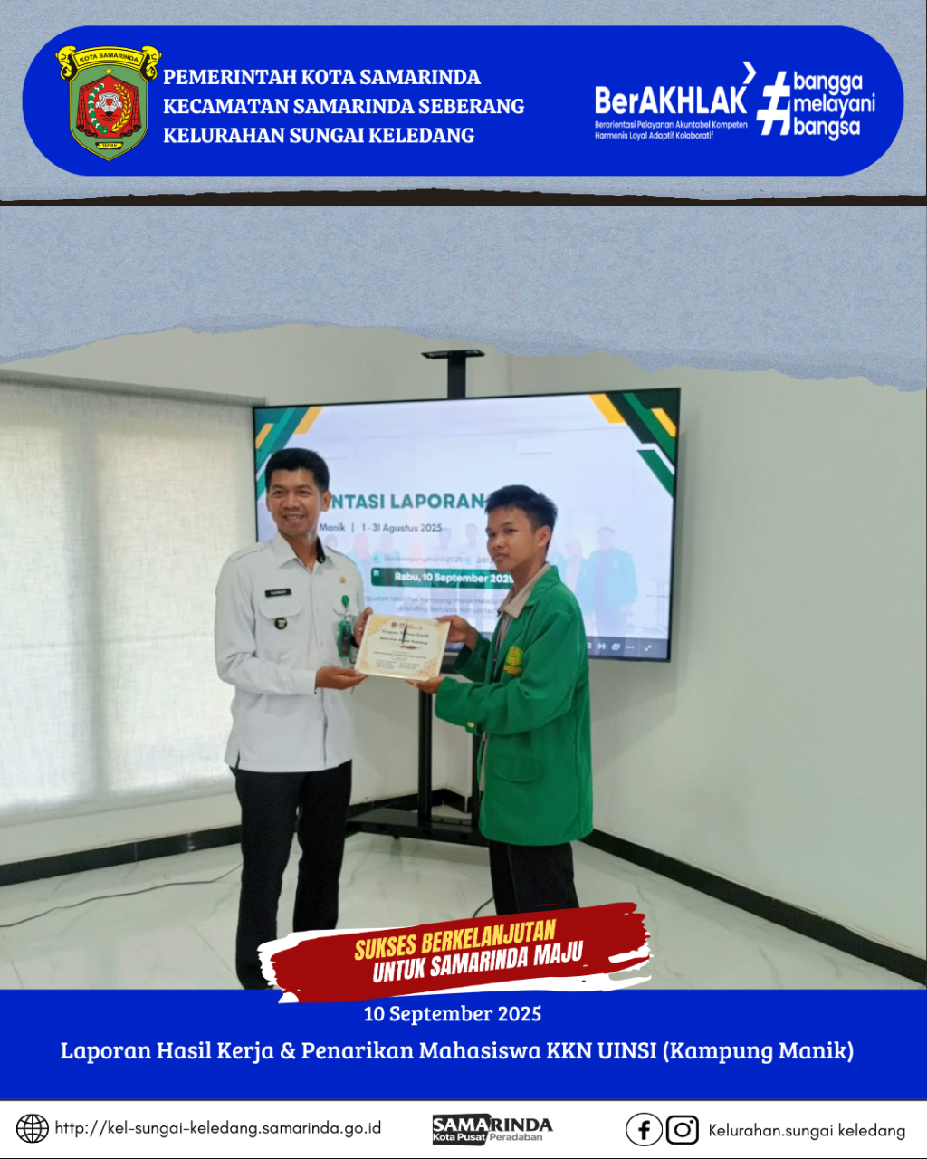Laporan Hasil Kerja & Penarikan Mahasiswa KKN UINSI (Kampung Manik)