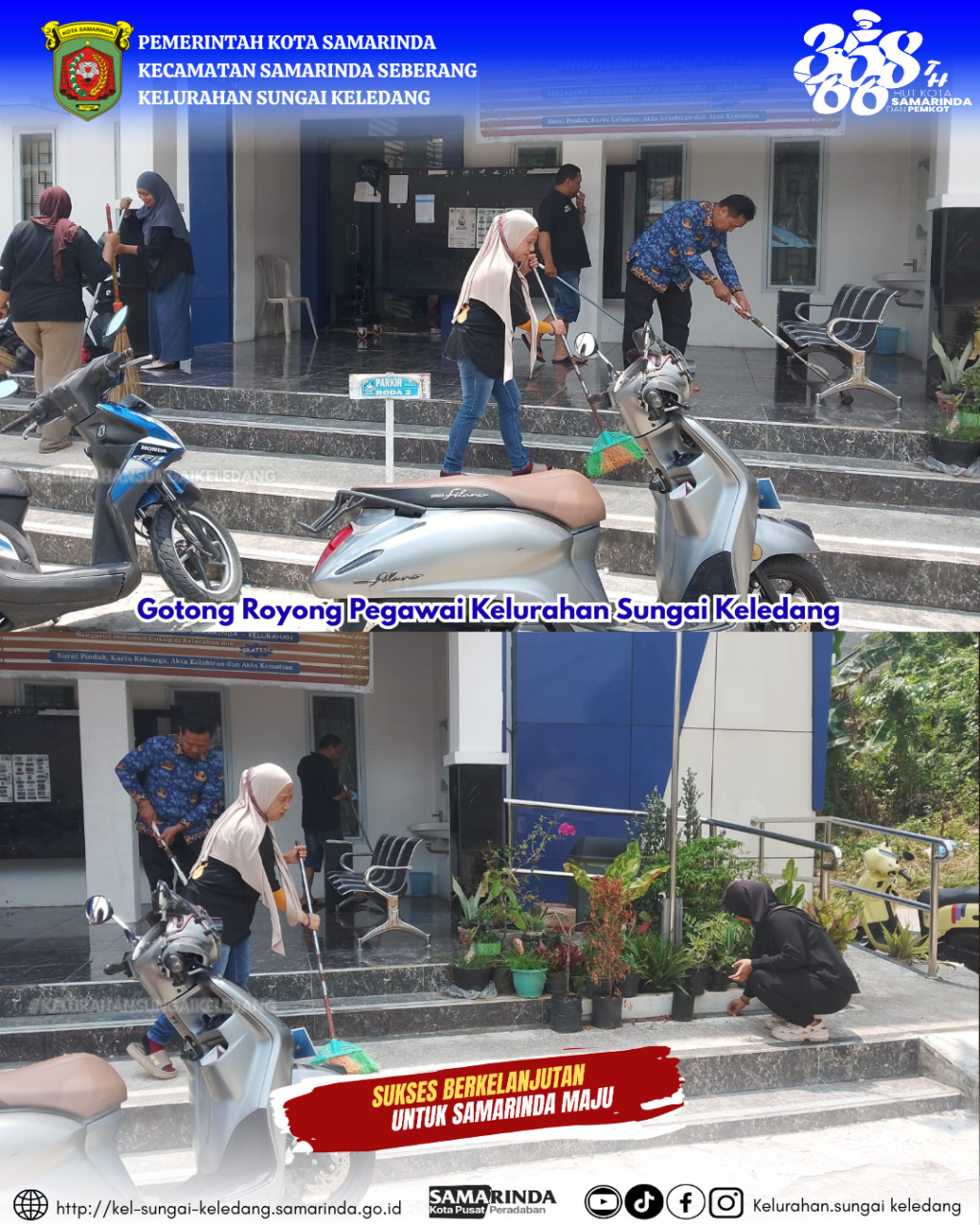 Gotong Royong Pegawai Kelurahan Sungai Keledang