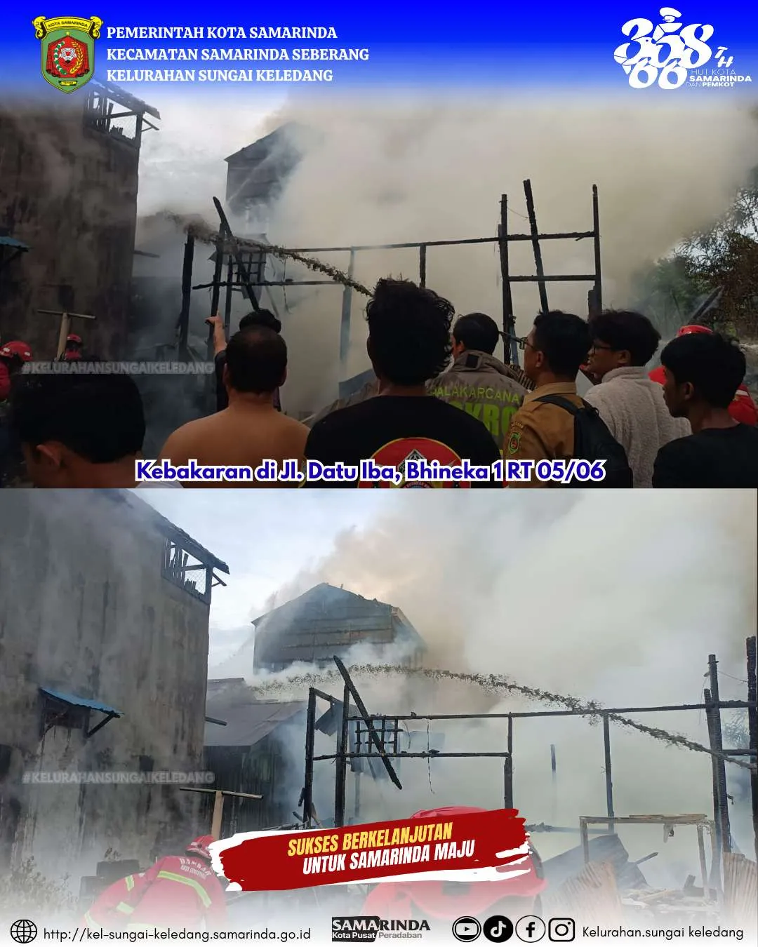 Kebakaran di Jl. Datu Iba, Bhineka 1 RT 05/06