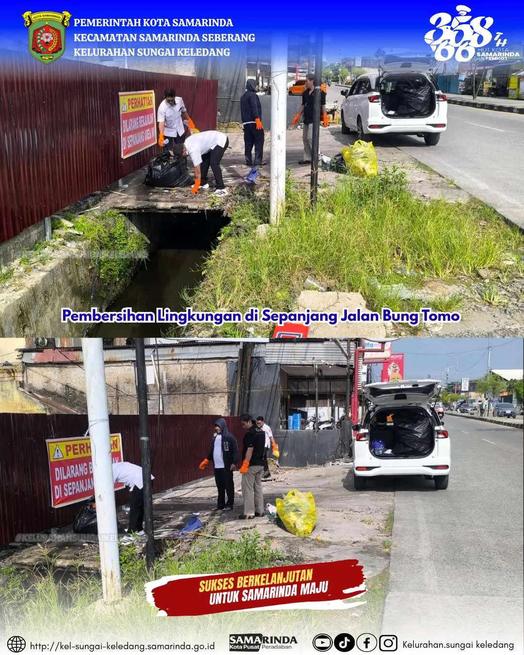 Pembersihan Lingkungan di Sepanjang Jalan Bung Tomo
