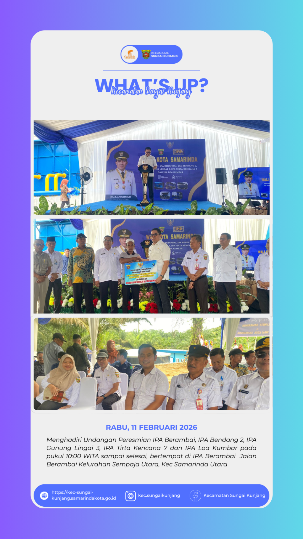 Peresmian IPA Berambai, Bendang 2, Gunung Lingai 3, Tirta Kencana 7 dan Loa Kumbar