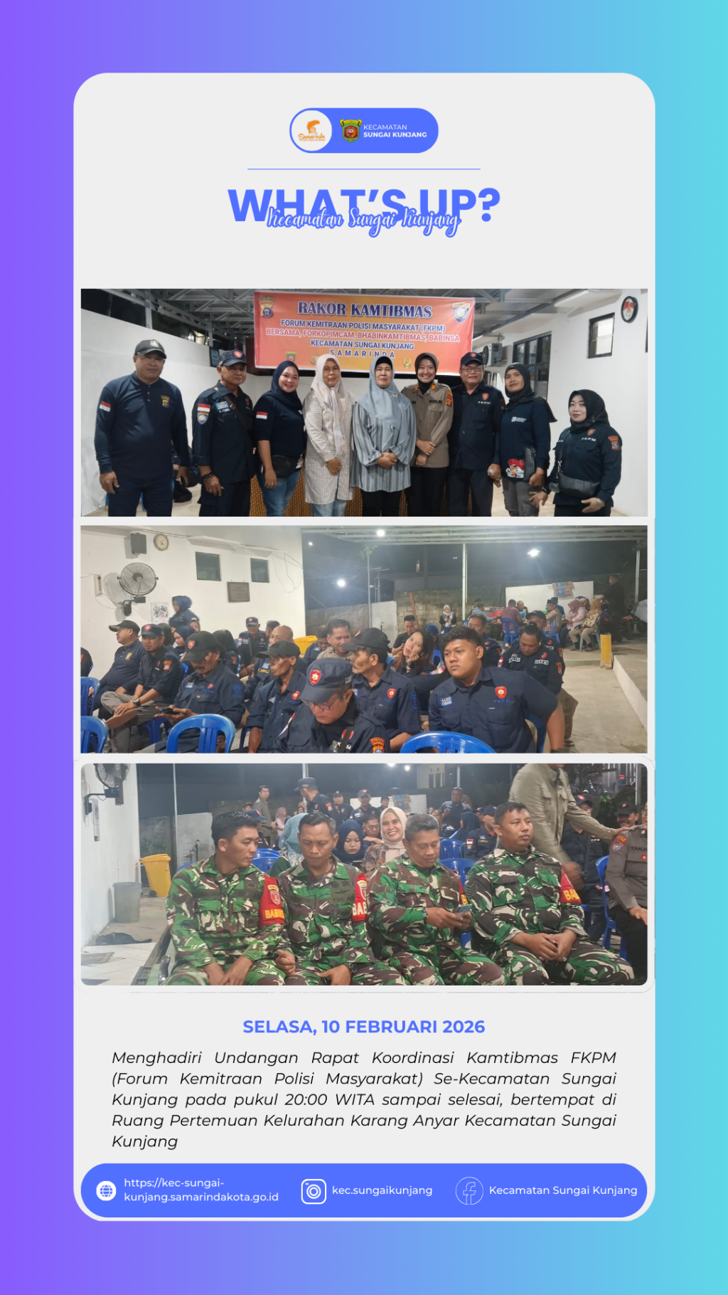 RAKOR KAMTIMAS FKPM Se-Kecamatan Sungai Kunjang Tahun 2026