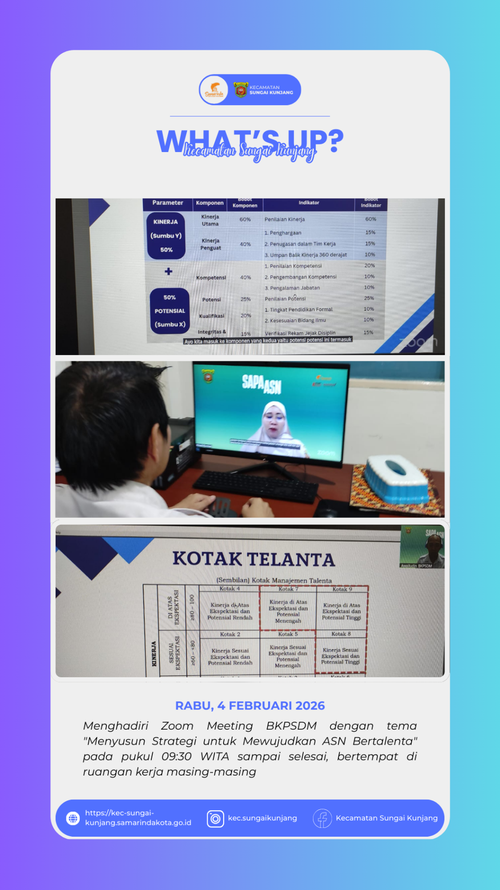 Zoom Meeting "Menyusun Strategi untuk Mewujudkan ASN Bertalenta."