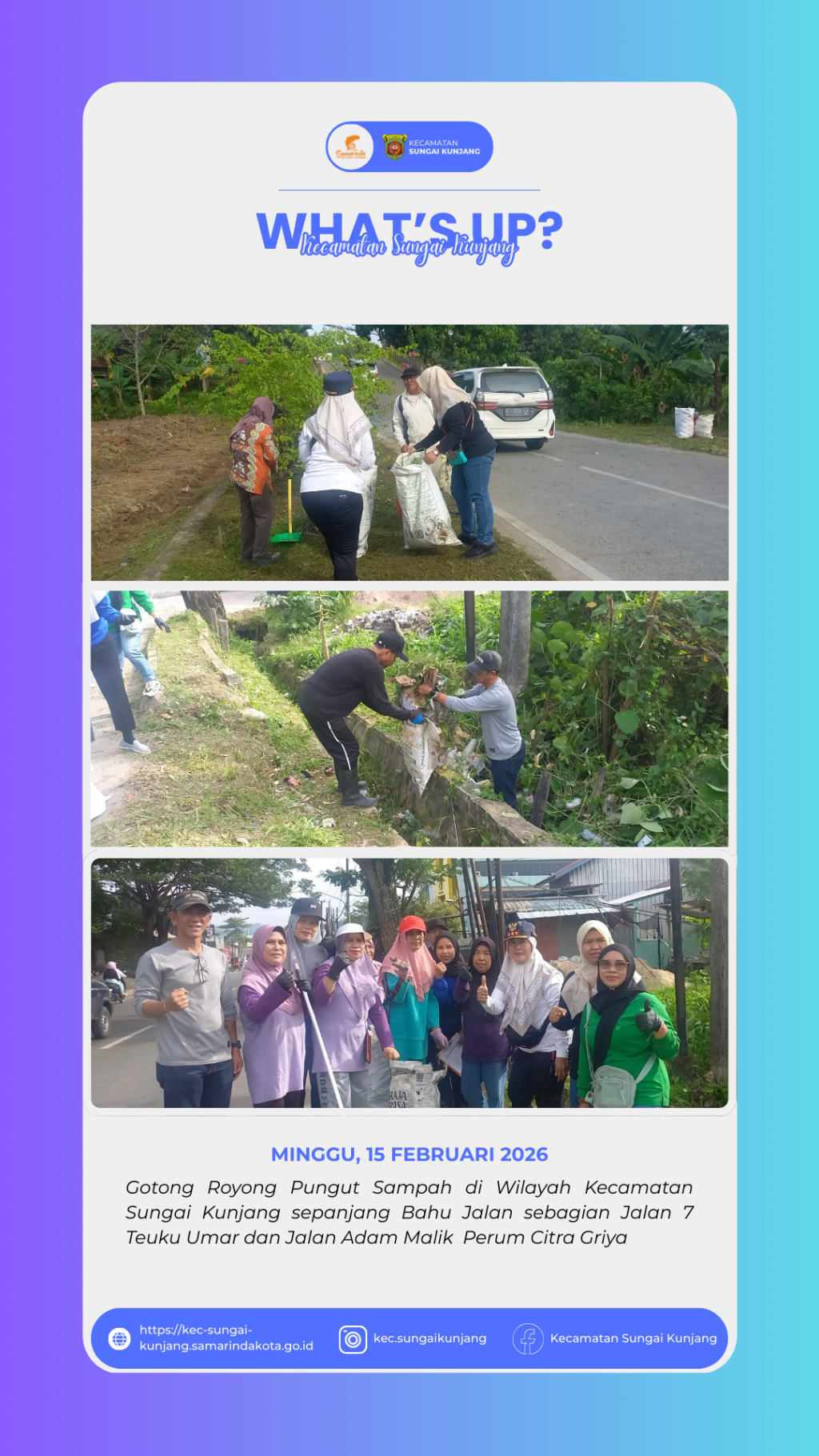 Gotong Royong Pungut Sampah di Sekitar Jalan Adam Malik dan Jalan 7 Teuku Umar