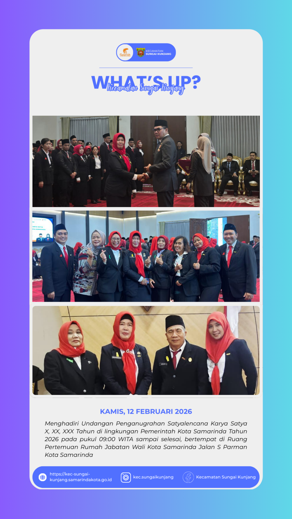 Penganugerahan Satyalencana Karya Satya X, XX dan XXX Tahun, di lingkungan Pemerintah Kota Samarinda Tahun 2026