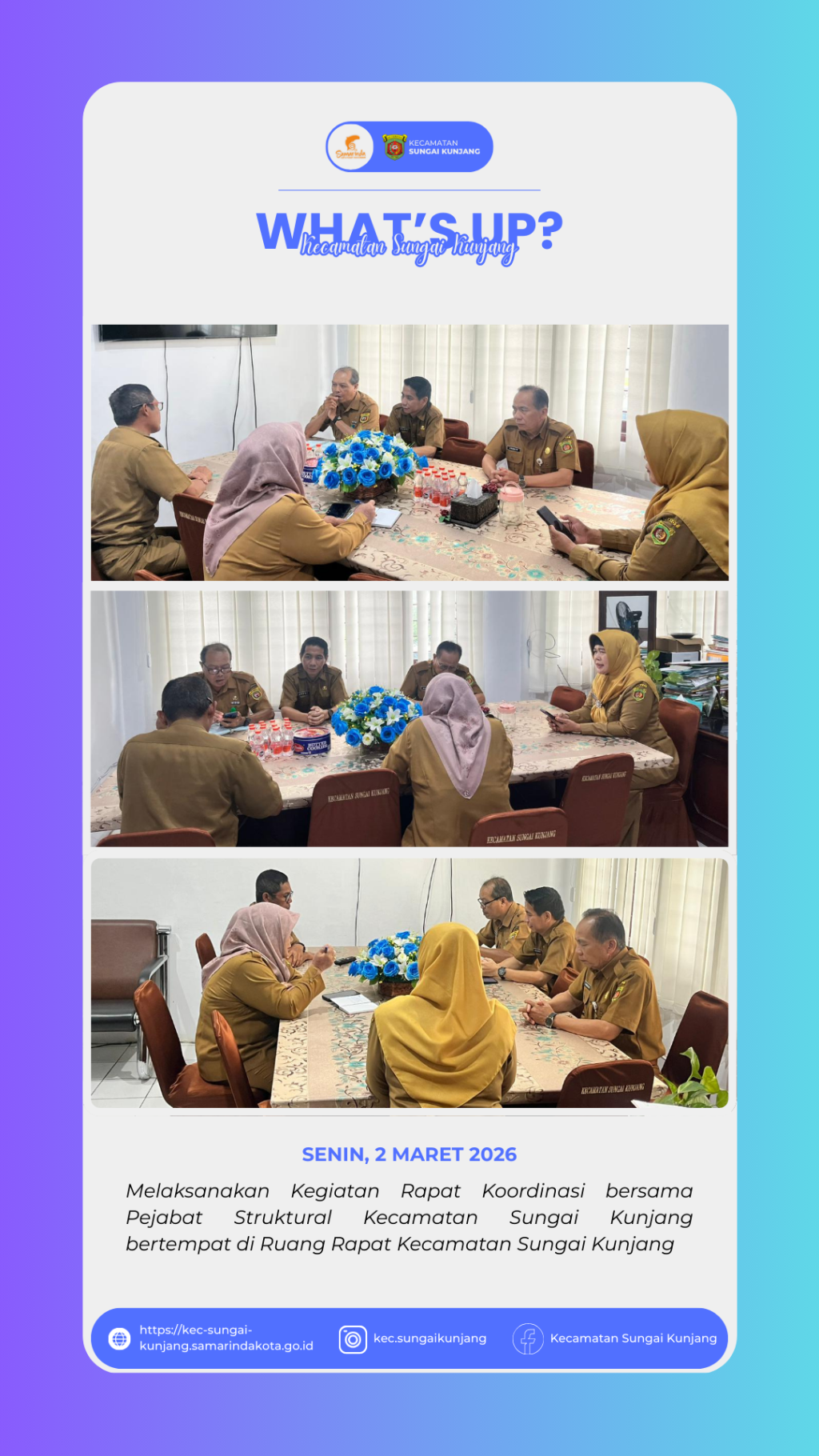Kegiatan Rutin : Rapat Koordinasi Internal Kecamatan Sungai Kunjang