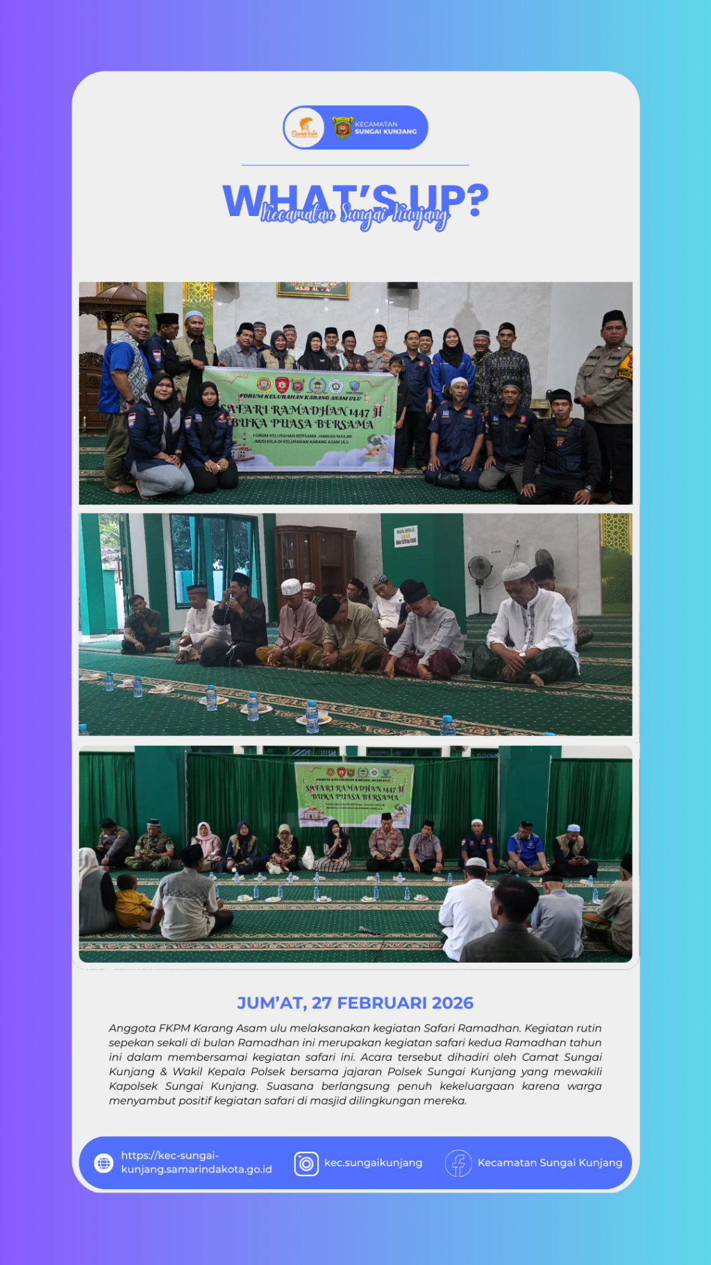 Safari Ramadhan bersama Kepolisian Sektor Karang Asam Ulu