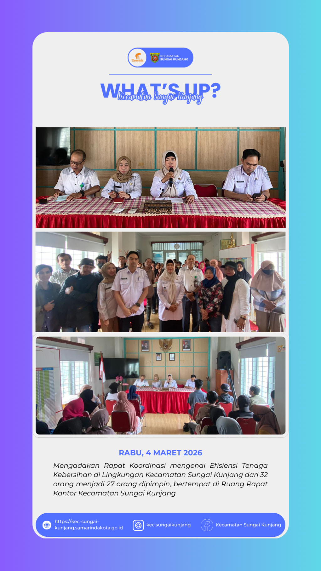 Efisiensi Tenaga Kebersihan di Lingkungan Kecamatan Sungai Kunjang