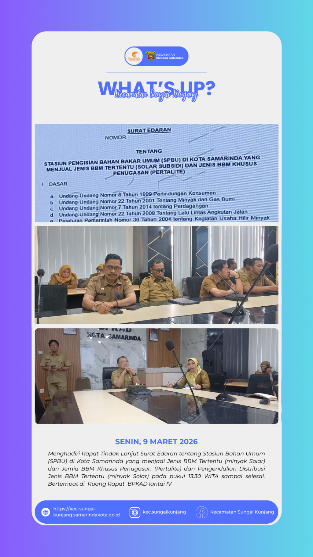 Tindak Lanjut Surat Edaran tentang Stasiun Bahan Umum (SPBU) di Kota Samarinda