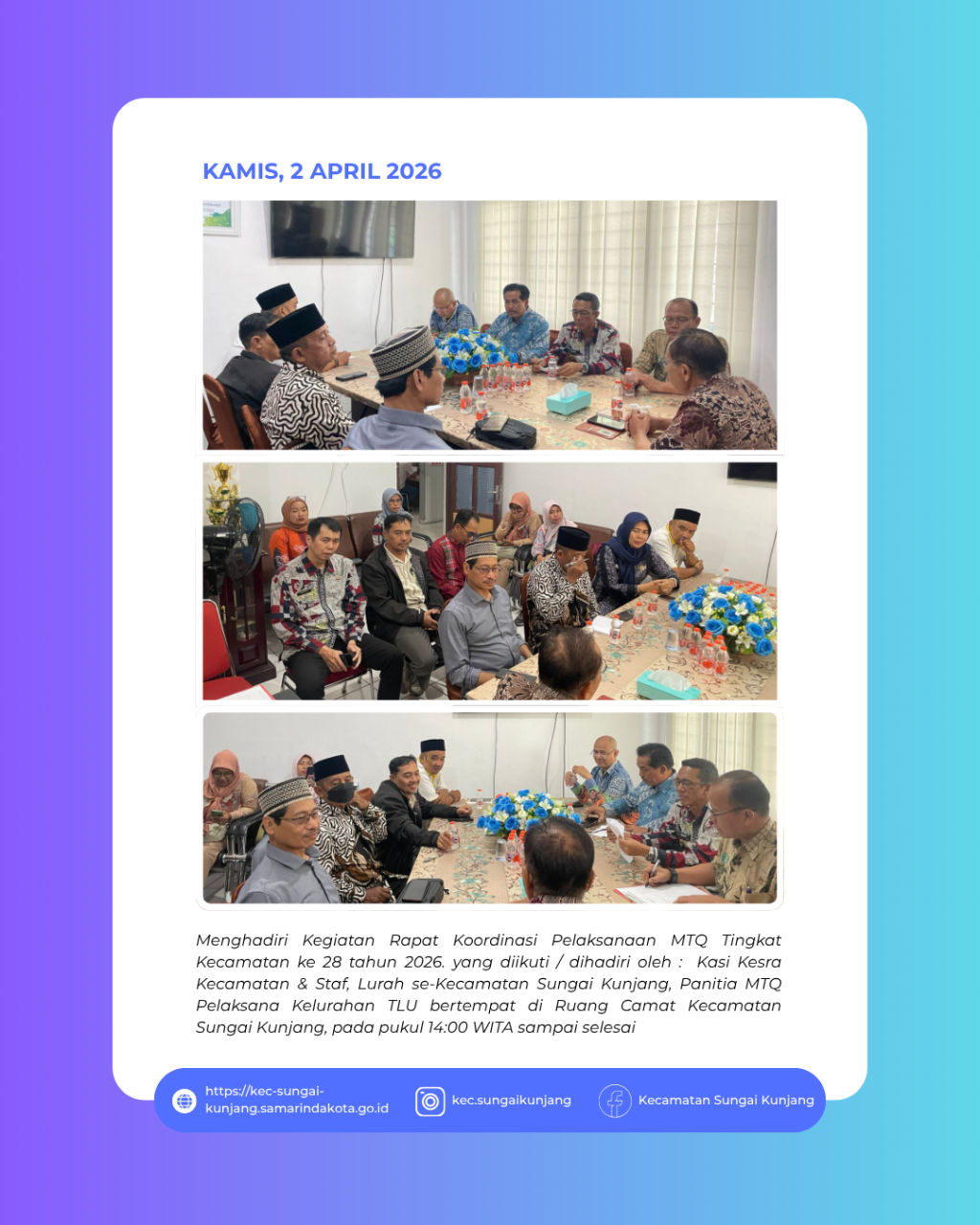Persiapan MTQ Tingkat Kecamatan ke-28 Tahun 2026