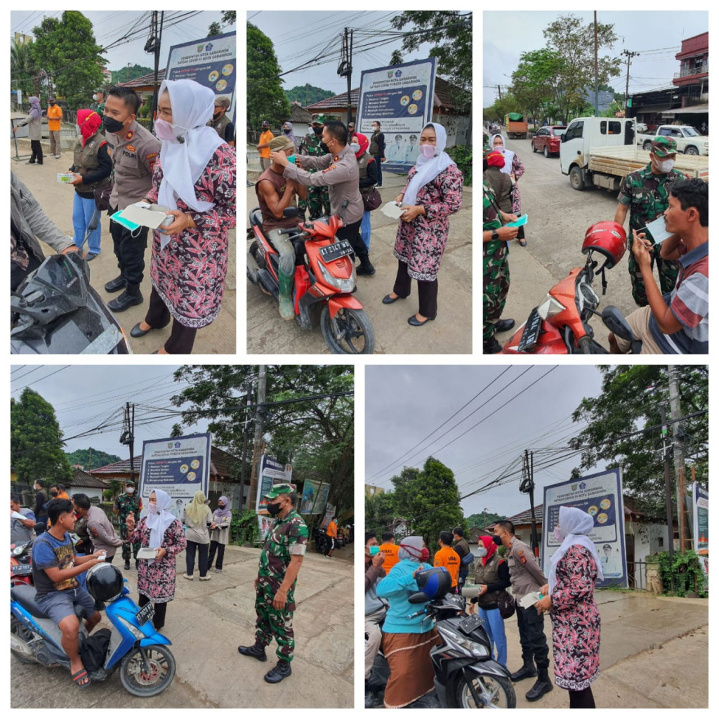 Yustisi Masker Bersama Satgas Covid-19 Kecamatan Sungai Pinang dan Kelurahan Gunung Lingai