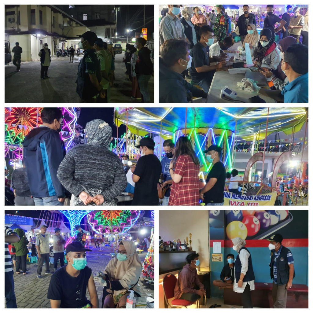 Apel Gabungan, Monitoring Prokes, Dan Vaksin Massal Dari Tim Satgas Covid-19 Kecamatan Sungai Pinang