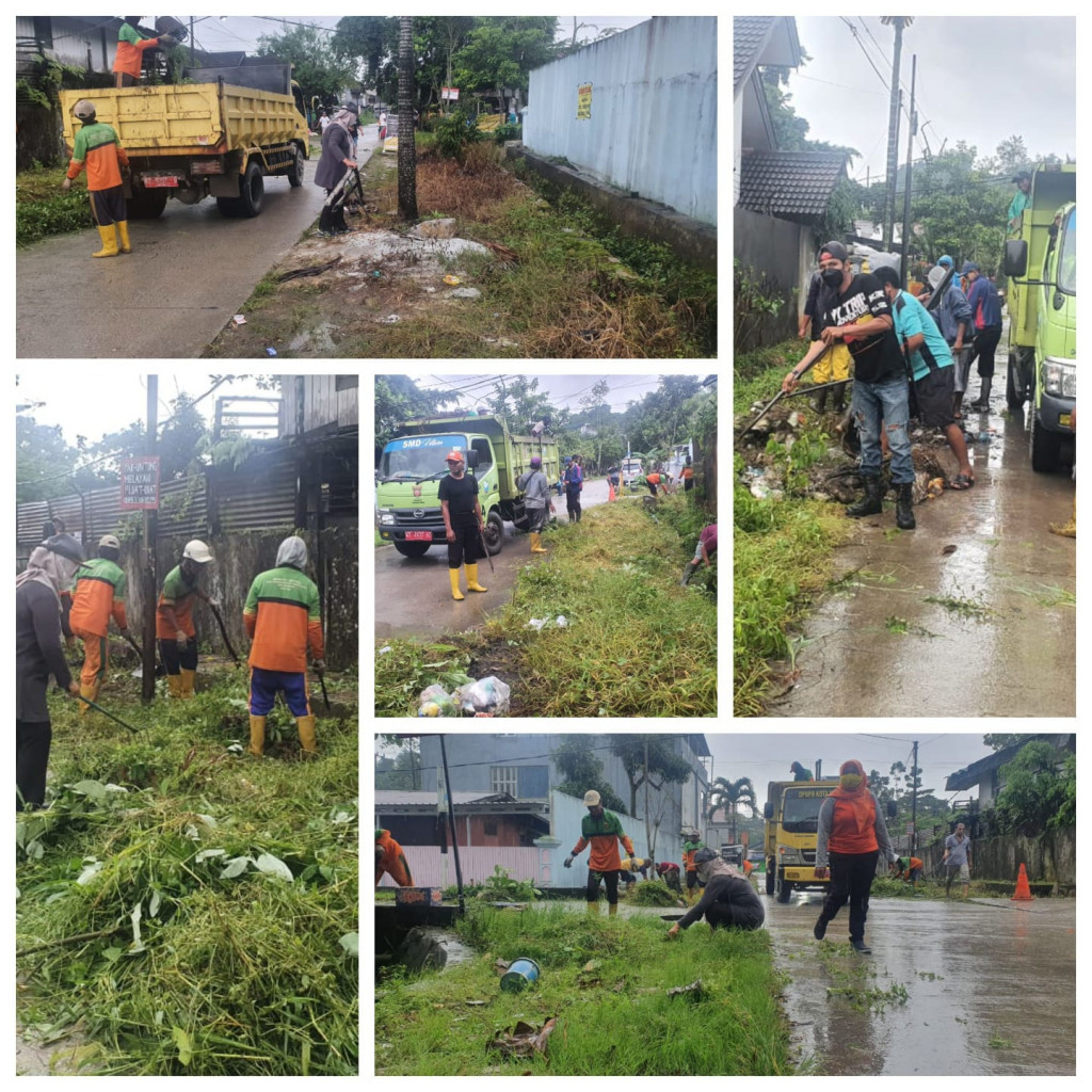 Giat Hari Minggu Camat Sungai Pinang Melakukan Gotong Royong Di Jalan Pemuda