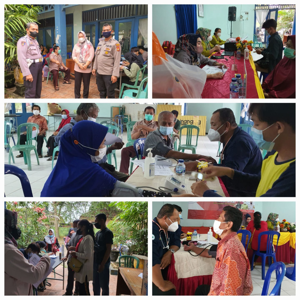 Monitoring Vaksinasi Di Aula Kecamatan Sungai Pinang Bersama Dengan Polsek Sungai Pinang Dan Kimia Farma