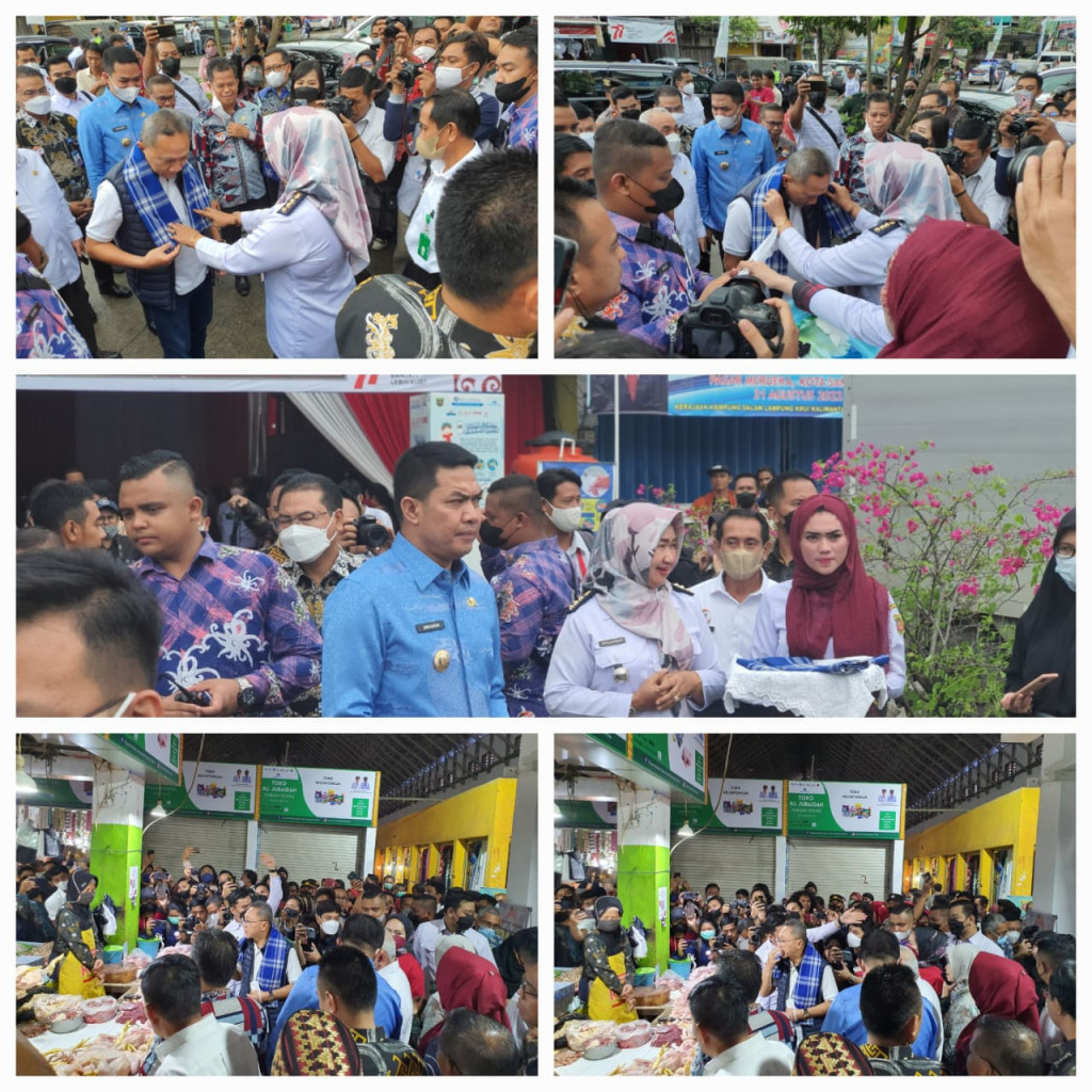 Kunjungan Mentri Perdagangan Di Pasar Merdeka Kelurahan Sungai Pinang Dalam