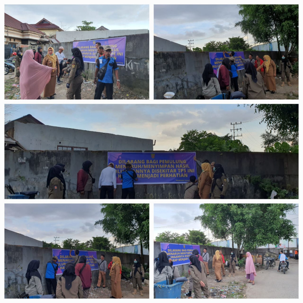 Pemasangan Spanduk Larangan Membuang Sampah di TPS Rajawali Dalam