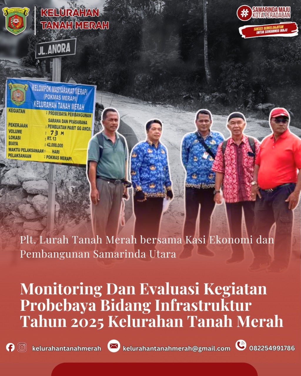 Monitoring Dan Evaluasi Kegiatan Probebaya Bidang Infrastruktur Tahun 2025 Kelurahan Tanah Merah