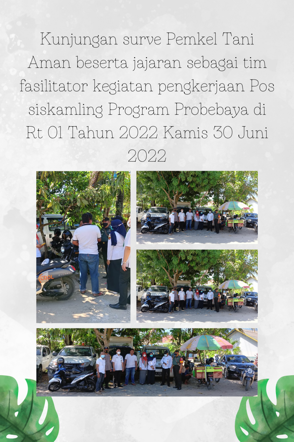 Kunjungan Surve Pemkel Tani Aman Beserta Jajaran Sebagai Tim Fasilitator