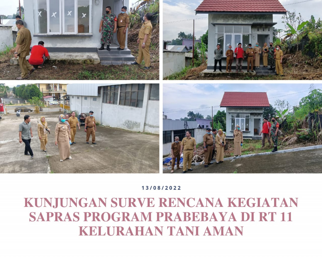 Kunjungan Surve Rencana Kegiatan Sapras Program Prabebaya Di Rt 11 Kelurahan Tani Aman