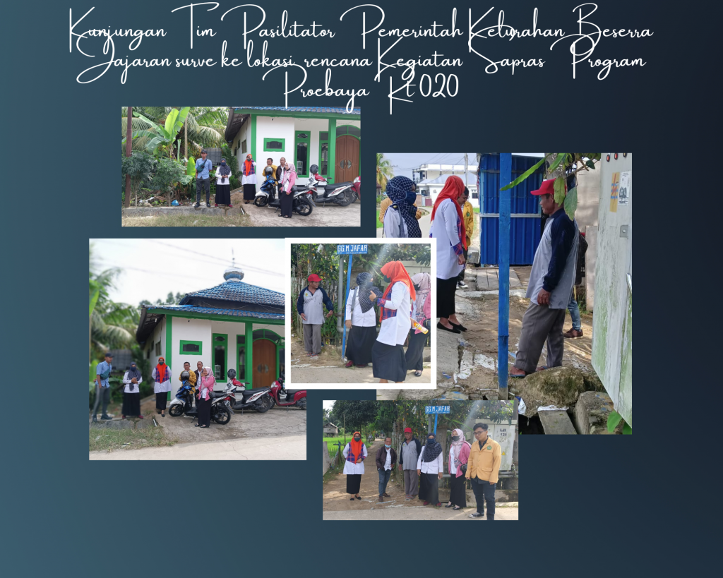 Kunjungan Tim Fasilitator Pemerintah Kelurahan Beserta Jajaran ke Lokasi Renana Kegiatan Sapras Probebaya RT 20 Kelurahan Tani Aman