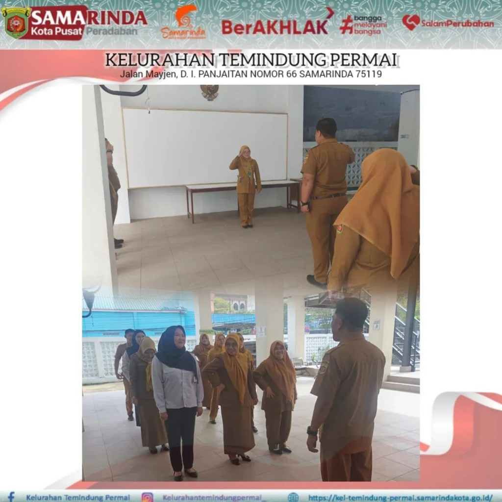 Pelaksanaan Apel Pagi di Kelurahan Temindung Permai Kecamatan Sungai Pinang