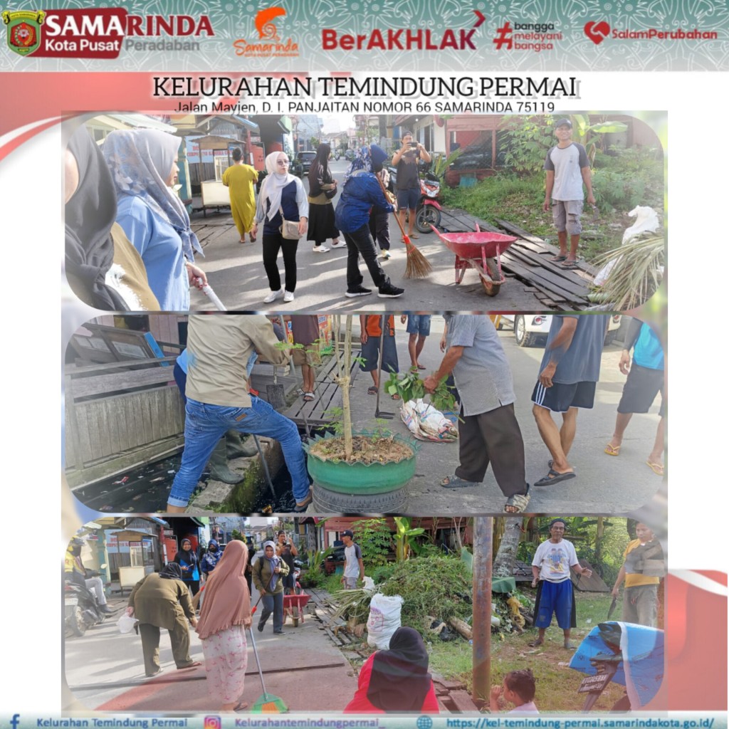 GIAT GOTONG ROYONG BERSAMA-SAMA KELURAHAN RT DAN WARGA SEKITA