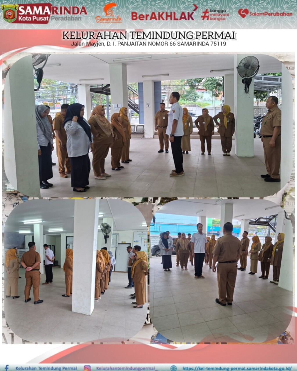 KEGIATAN RUTIN APEL PAGI KELURAHAN TEMINDUNG PERMAI