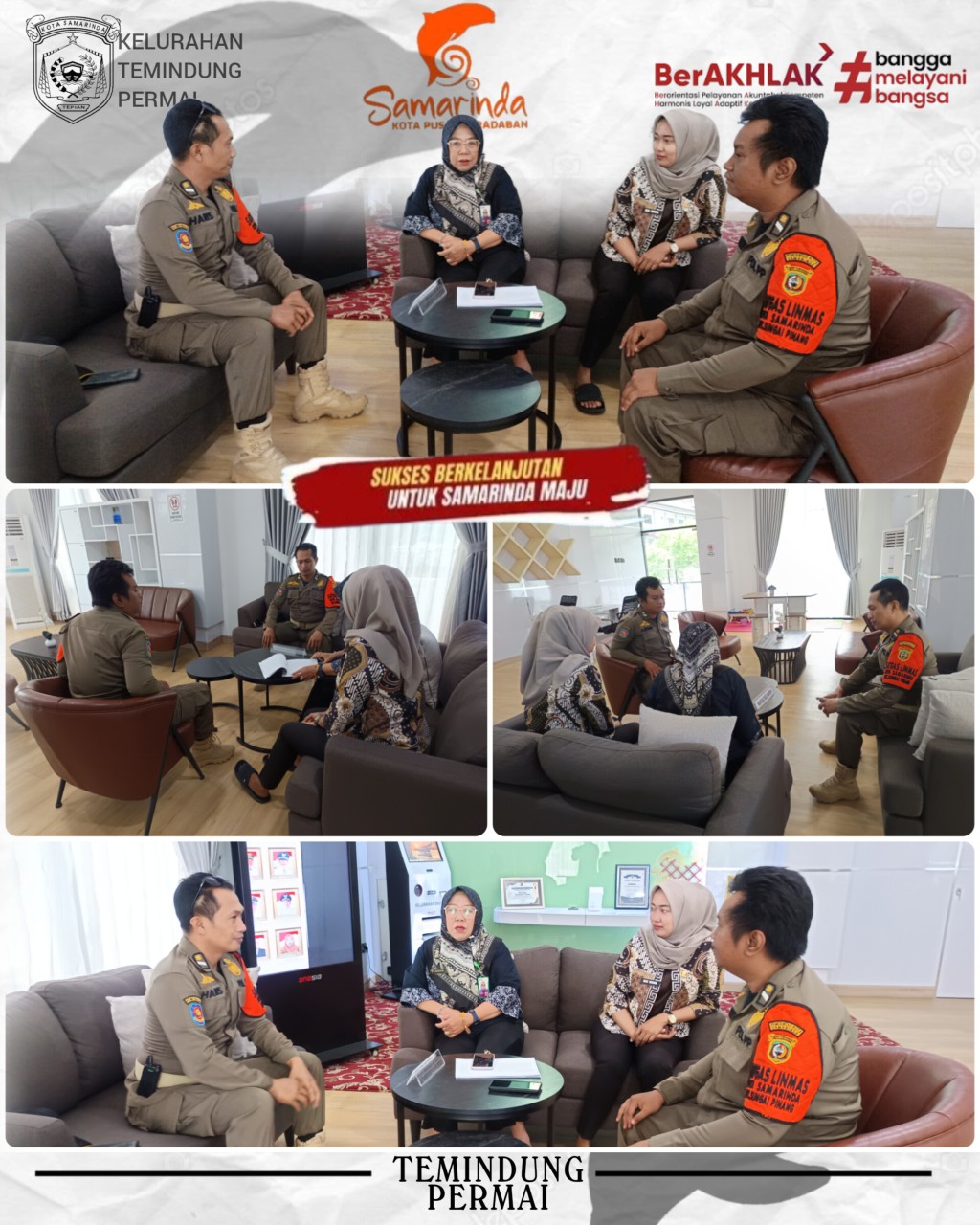 Kelurahan Temindung Permai Koordinasi dengan Satgas Linmas, Aktifkan Poskamling dan Dukung Kegiatan Posyandu