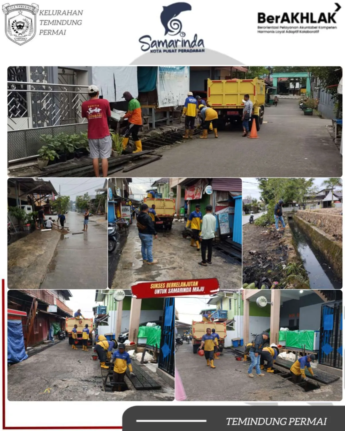 Lurah Temindung Permai Monitoring Kegiatan Kerja Bakti
