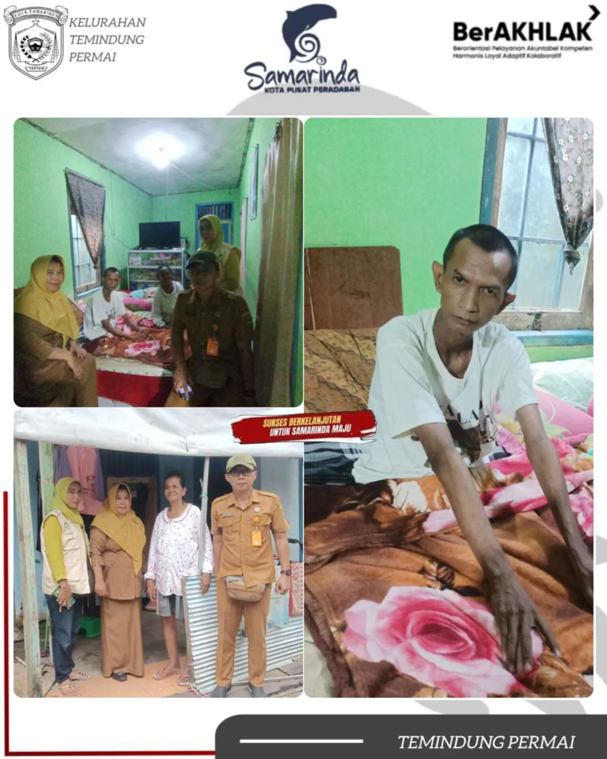 Kasi Kesejahteraan Temindung Permai Kunjungi Warga Lumpuh untuk Penyaluran Bantuan