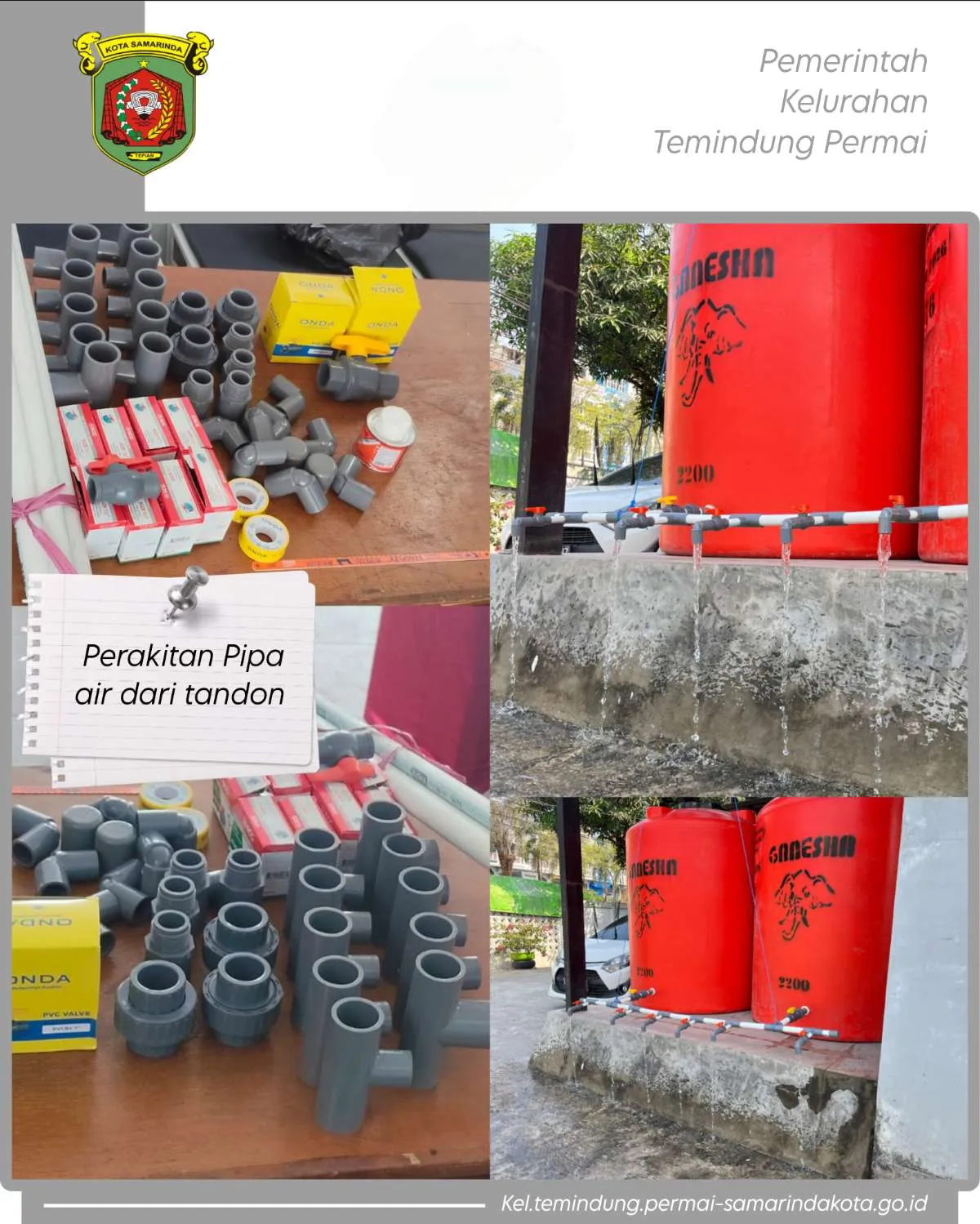 💧 SIAGA AIR BERSIH, KELURAHAN TEMINDUNG PERMAI SIAP HADAPI KEMARAU