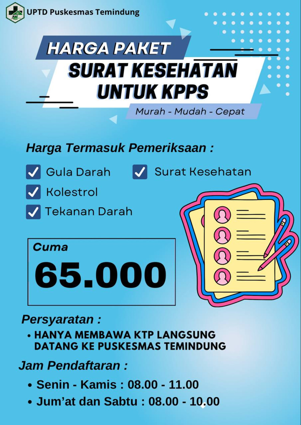 HARGA PAKET PEMERIKSAAN KESEHATAN UNTUK KPPS