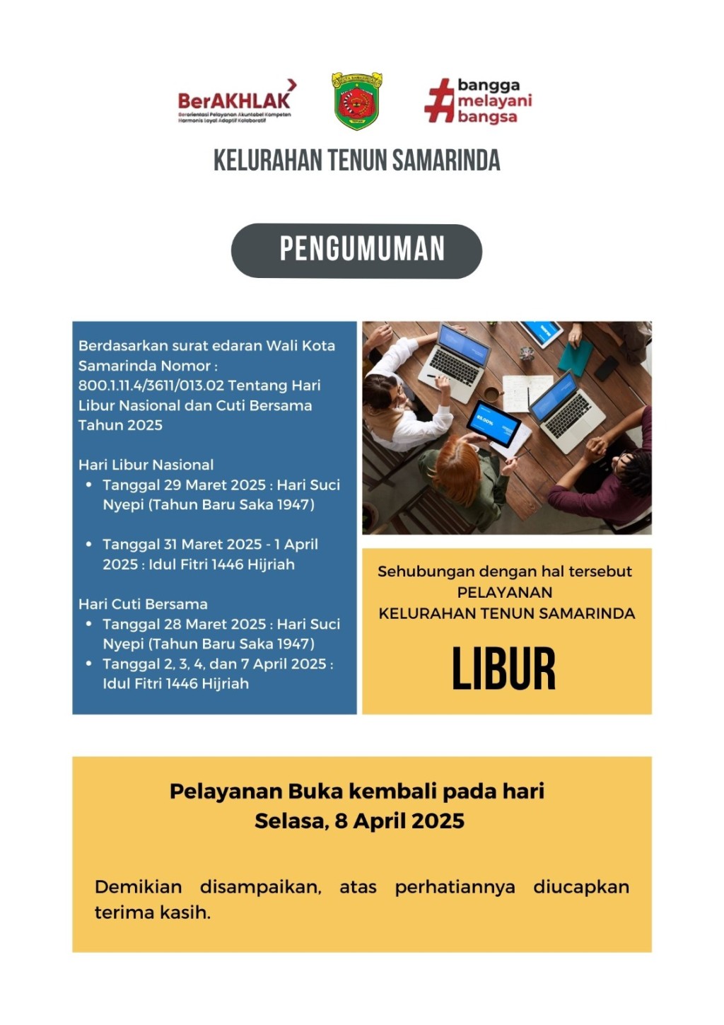Pengumuman Libur Cuti Bersaman Idul Fitri dan Hari Libur Nasional 2025