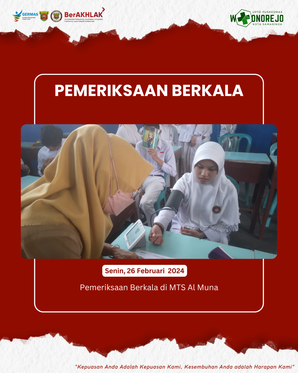 PEMERIKSAAN KESEHATAN BERKALA DI SEKOLAH
